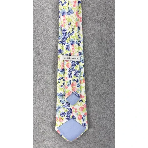NWOT Janie and Jack Boys Ditsy Floral Tie Easter Spring Summer Special Occasion - Picture 3 of 5